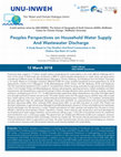 Research paper thumbnail of Peoples perspectives on household water supply and wastewater discharge  A study based on city dwellers and rural communities in the  Deduru Oya basin Sri Lanka