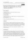 Research paper thumbnail of Recasting & rethinking Education 01 in South Africa: Imperatives for making education more relevant, responsive, and authentic