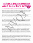 Research paper thumbnail of CT305 Personal Development in Adult Social Care Settings Complete