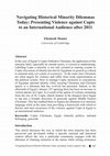 Research paper thumbnail of Navigating historical minority  dilemmas today: presenting violence against Copts to an international audience after 2011