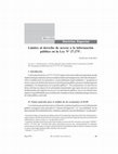 Research paper thumbnail of Límites al acceso a la información pública en la Ley 27.275