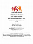 Research paper thumbnail of "Unmaking a Peculiar People: The Entry of the RLDS Church into Mission in Southeastern Nigeria, 1962-1966," 62nd Annual Meeting of the African Studies Association, Boston, Massachusetts, November 21-23, 2019.