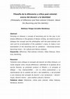 Research paper thumbnail of Filosofía de la diferencia y crítica post colonial: acerca del devenir y la identidad (Philosophy of Difference and Post-colonial Criticism: About the Becoming and the Identity