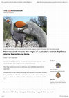 Research paper thumbnail of New research reveals the origin of Australias extinct flightless giants the mihirung birds