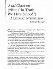 Research paper thumbnail of Confession on Yom Kippur: Aval Hatanu - In Truth We Have Sinned