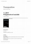 Research paper thumbnail of 1. Polyphonie et société