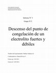 Research paper thumbnail of Descenso del punto de congelación de un electrolito fuertes y débiles