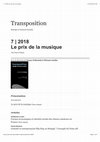 Research paper thumbnail of 7. Le prix de la musique