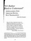 Research paper thumbnail of Kol Nidre - Approaching God through Sound, Not Translation