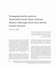 Research paper thumbnail of Propaganda and Reception in Nineteenth-Century Music Criticism: Maurice Schlesinger, Henri Herz, and the 'Gazette musicale'