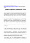 Research paper thumbnail of The Human Right to Free Internet Access (Journal of Applied Philosophy)