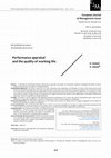 Research paper thumbnail of Performance appraisal and the quality of working life