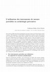 Research paper thumbnail of L'utilisation des instruments de mesure portables en archéologie préventive