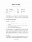 Research paper thumbnail of JWC - CHR101 (Introduction to the Bible) Syllabus