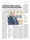 Research paper thumbnail of Entrevista sobre la Universidad Laboral de Zamora_La Opinión-El Correo de Zamora, 23 de diciembre de 2019, 8-9.