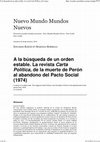 Research paper thumbnail of Raíces, Eduardo y Borrelli, Marcelo - A la búsqueda de un orden estable. La revista Carta
Política, de la muerte de Perón al abandono del
Pacto Social (1974)