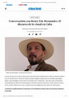 Research paper thumbnail of "Conversación con Henry Eric Hernández. El discurso de lo visual en Cuba". Entrevista por Carlos A. Aguilera. En El Nuevo Herald, 2019