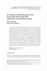 Research paper thumbnail of An Analysis of Tariff Reductions in the Trans-Pacific Partnership (TPP): Implications for the Indian Economy