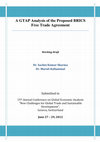 Research paper thumbnail of A GTAP Analysis of the Proposed BRICS Free Trade Agreement