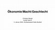 Research paper thumbnail of Ökonomie/Macht/Geschlecht (KUGA Talk #1, 2020)