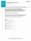 Research paper thumbnail of The curious promise of educationalising technological unemployment: What can places of learning really do about the future of work?