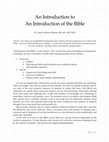 Research paper thumbnail of An Introduction to the Introduction of the Bible