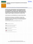 Research paper thumbnail of Community participation and empowerment in marginalised contexts: leveraging parental involvement, adult education, and community organising through social justice leadership