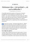 Research paper thumbnail of Ordonner des « viri probati », où est la difficulté?