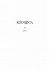 Research paper thumbnail of 'Platonismo' e 'Platonismi' nella Tarda Antichità, «ΚΟΙΝΩΝΙΑ» 43 (2019), pp. 451-458.