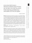 Research paper thumbnail of ESCUTAS POÉTICAS E MUSICALIDADES DIALÉTICAS: AH, SE MEU OUVIDO FALASSE!