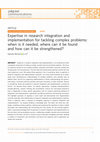 Research paper thumbnail of Expertise in research integration and implementation for tackling complex problems: when is it needed, where can it be found and how can it be strengthened?