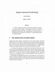 Research paper thumbnail of Against advanced modalizing