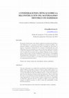 Research paper thumbnail of Consideraciones críticas sobre la reconstrucción del materialismo histórico de Habermas