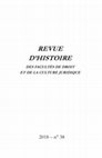 Research paper thumbnail of Revue d'histoire des Facultés de droit et de la culture juridique, n°38, 2018 (2019).