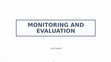 Research paper thumbnail of Monitoring, Evaluation & Reporting