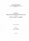 Research paper thumbnail of Mehmet Sait Toprak Hadiste Derlemecilik Devrinin Baslamasi ve Usinin Nisabul Ahbari 2005 (Doktora tezi)