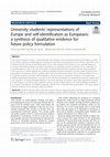 Research paper thumbnail of University students' representations of Europe and self-identification as Europeans: a synthesis of qualitative evidence for future policy formulation