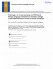 Research paper thumbnail of The impact of virtual exchange on TPACK and foreign language competence: reviewing a large- scale implementation across 23 virtual exchanges