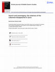 Research paper thumbnail of Search and sovereignty: the relatives of the Lebanese disappeared in Syria