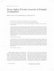 Research paper thumbnail of Marie Tuffreau-Libre, Isabelle Brunie, Sébastien Daré, Deux règles d'ivoire trouvées à Pompéi (Campanie, Italie)