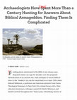 Research paper thumbnail of Where Was Armageddon? The Hunt for a Lost Biblical Site  Time magazine