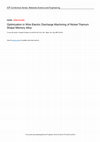 Research paper thumbnail of Optimization in Wire Electric Discharge Machining of Nickel-Titanium Shape Memory Alloy Optimization in Wire Electric Discharge Machining of Nickel -Titanium Shape Memory Alloy