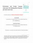 Research paper thumbnail of Perfectionism and Foreign Language Achievement: The Mediating Role of Emotions and Achievement Goals