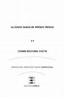 Research paper thumbnail of J. W. Goethe, La misión teatral de Wilhelm Meister (Introducción)