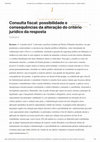 Research paper thumbnail of Consulta fiscal possibilidade e consequências da alteração do critério jurídico da resposta - Âmbito Jurídico