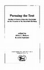 Research paper thumbnail of Pursuing the Text: Studies in Honor of Ben Zion Wacholder on the Occasion of his Seventieth Birthday