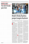 Research paper thumbnail of MODI'S HINDU RASHTRA PROJECT TARGETS KASHMIR