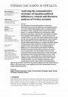 Research paper thumbnail of Analyzing the communicative strategies of Egyptian political influencers: content and discourse analyses of Twitter accounts