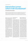 Research paper thumbnail of Literarisches Lernen bereits in der Grundschule? The Potential of Picturebooks