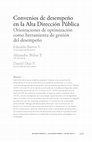 Research paper thumbnail of Convenios de desempeño en la Alta Dirección Pública. Orientaciones de optimización como herramienta de gestión del desempeño